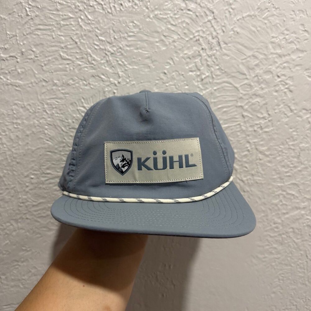 Kuhl Renegade Camp Hat Unisex Snapback Cap Charcoal Blue Rope Patch Outdoor